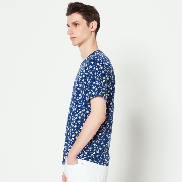 SANDRO PARIS FLORAL PRINT T-SHIRT NAVY & WHITE - Picture 3 of 11